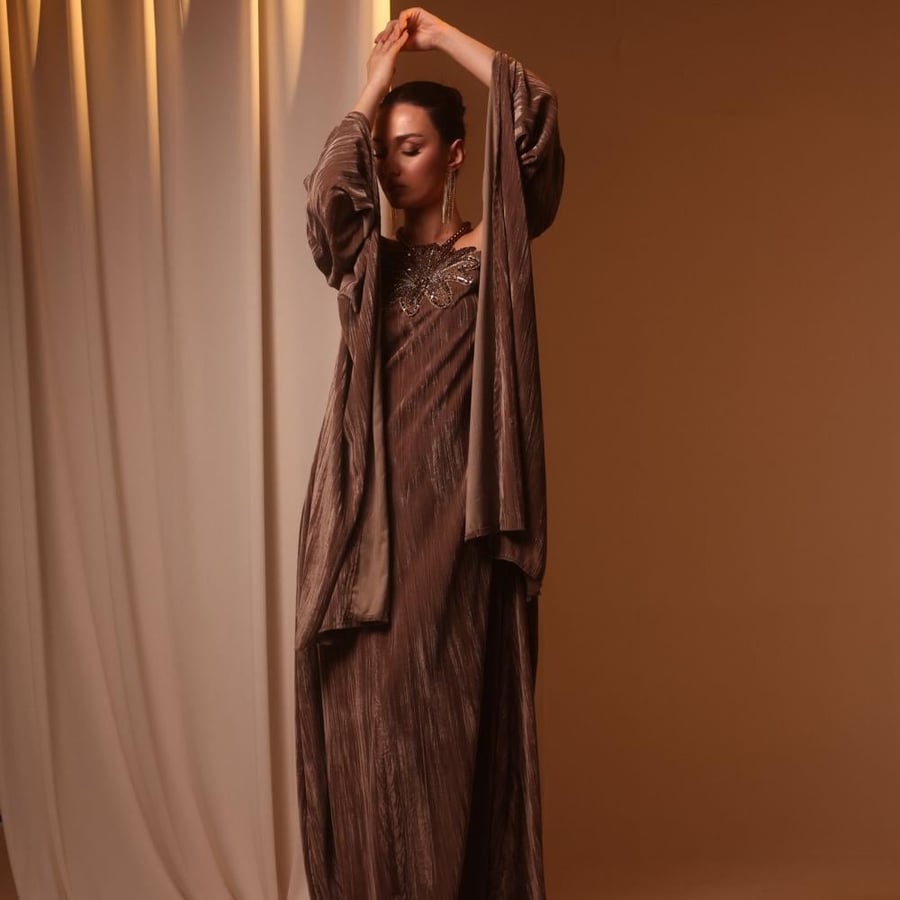 The brown flower abayas