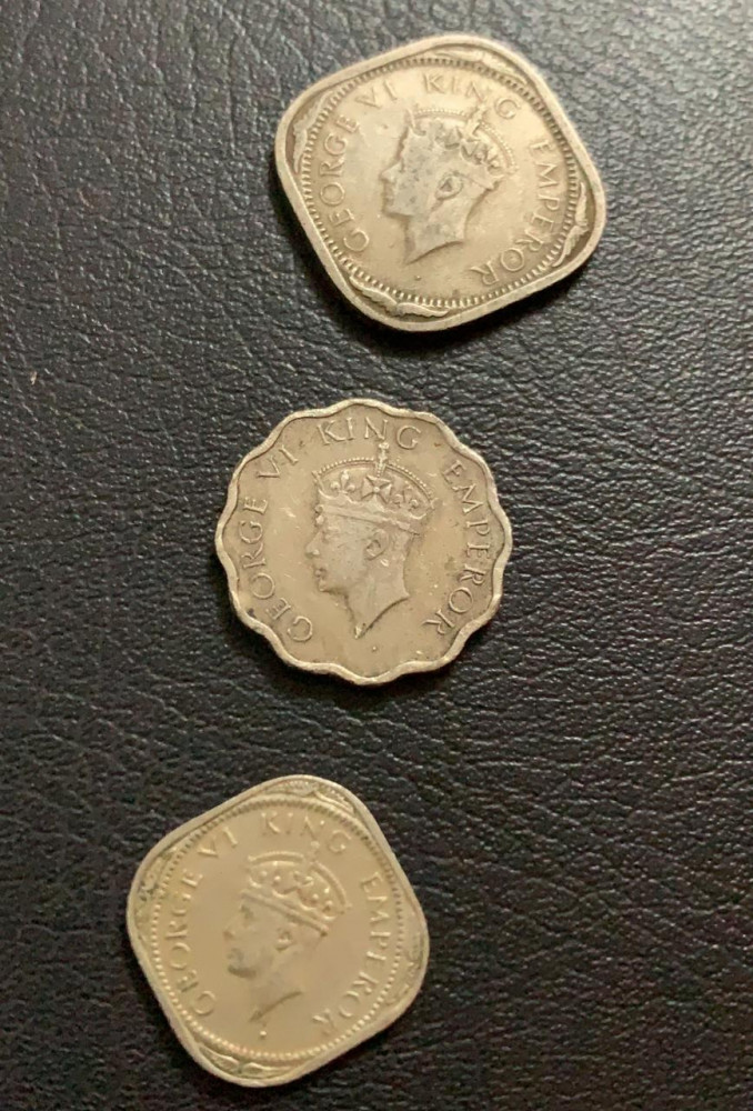 طقم معدني الهند جورج السادس 1940-1941-1946