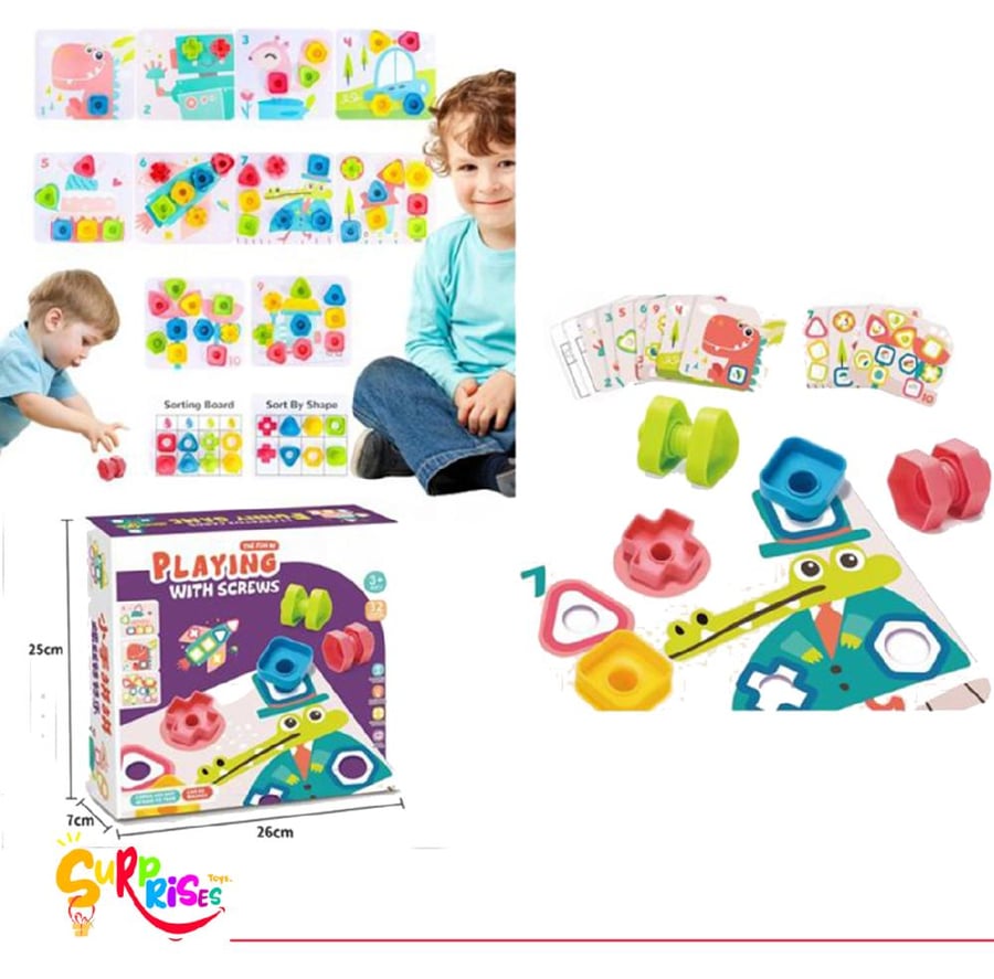 A set of screw toys