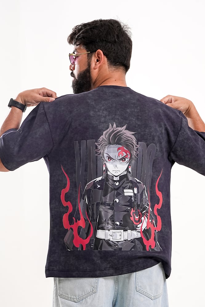 تيشرت انمي كحلي - Tanjiro