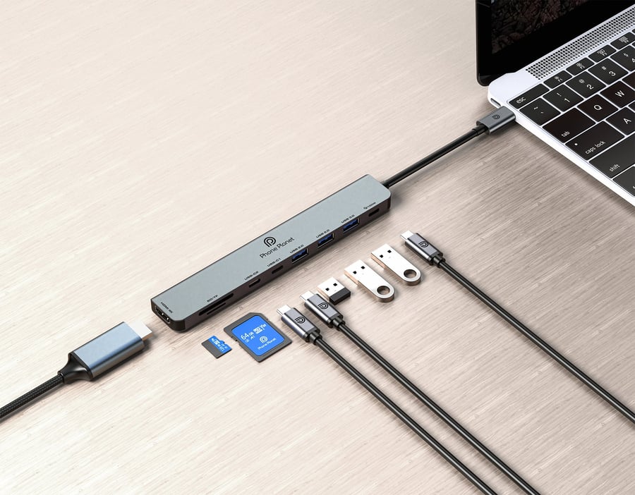 فون بلانت - موزع 9 في 1 USB-C - HDMI+SD+TF+USB+PD