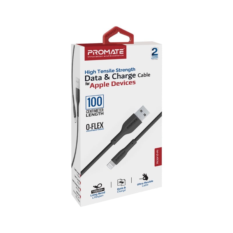 كابل Promate XCord-Ai من USB-A إلى Lightning للآيفون