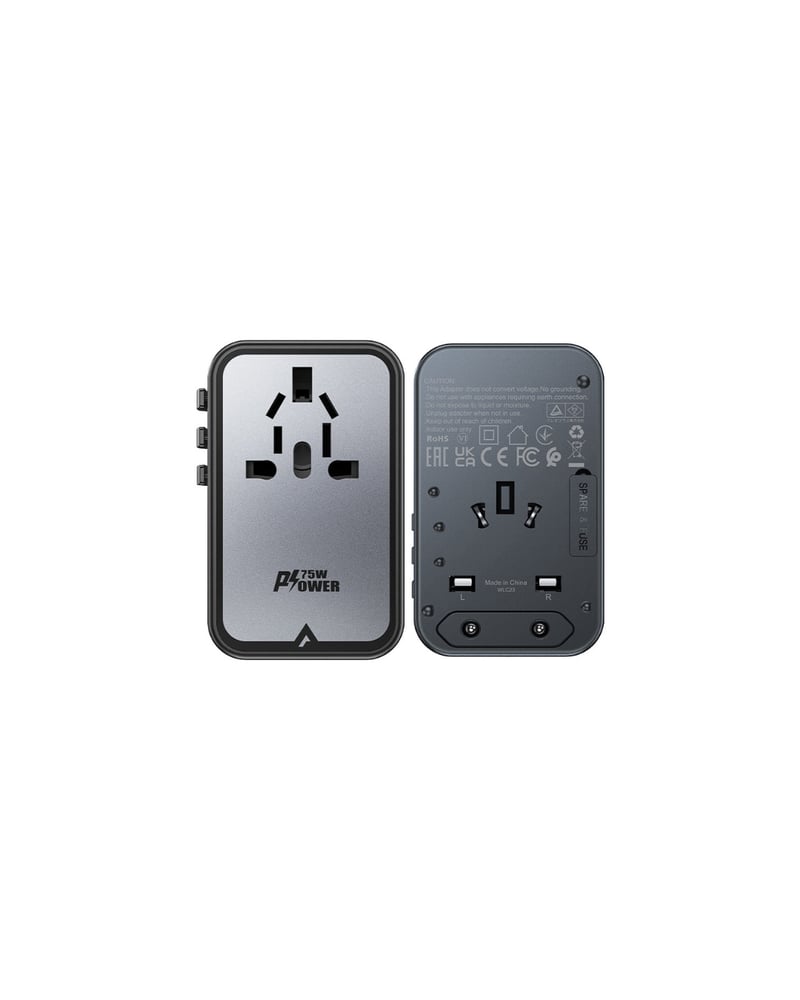 Z1 ACEFAST فيش سفر دولي GaN 2300 واط مع PD 75 واط – 3 USB-C و2 USB-A