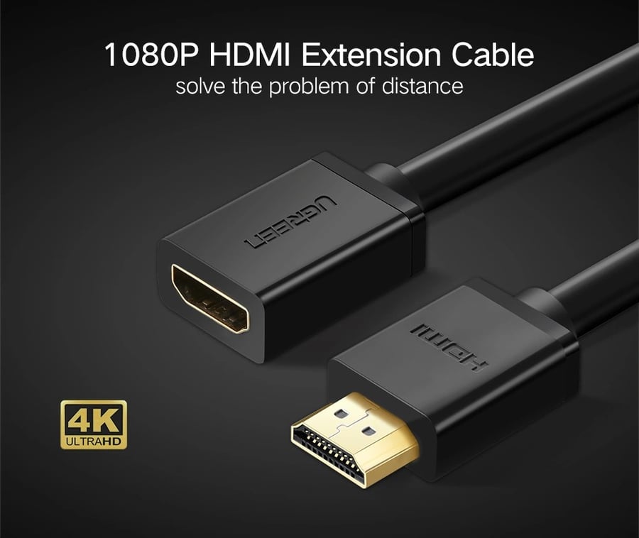 كابل تمديد UGREEN بطول 3 متر بدقة 4K@60Hz HDMI ذكر إلى أنثى – HD107 – 10145