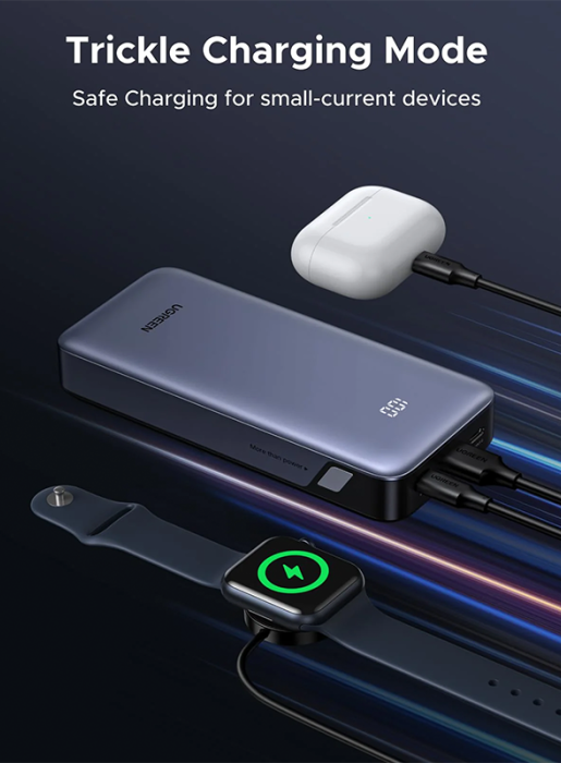 UGREEN - بطارية متنقلة 20000مللي امبير وبقوة 30 واط - بمنفذي USB-C ومنفذ USB