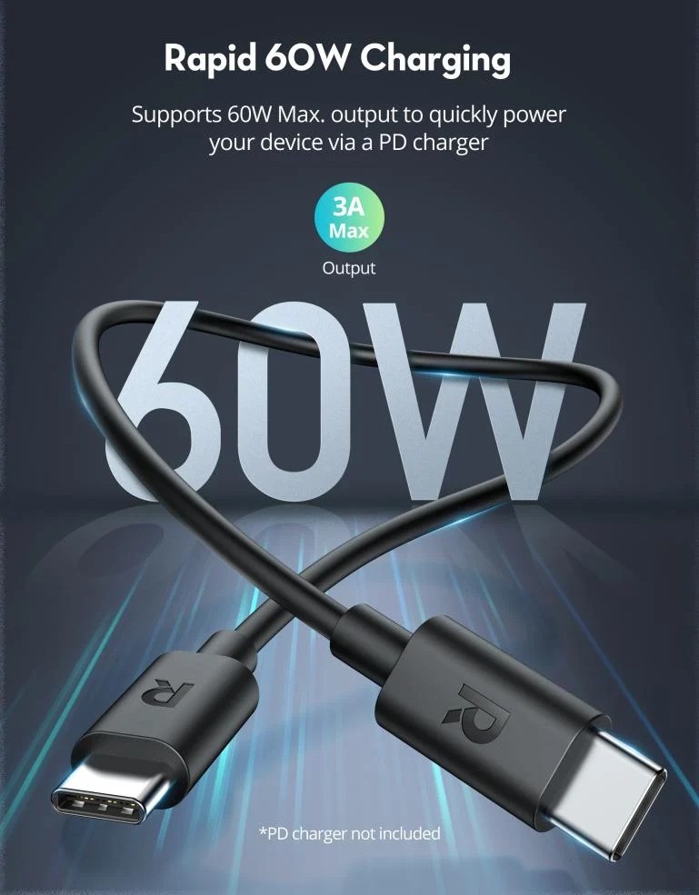 بكج RAVPower بطارية متنقلة 10000mAh 20W بشاشة عرض + شاحن سيارة Type-C 20W + كابل Type-C 60W