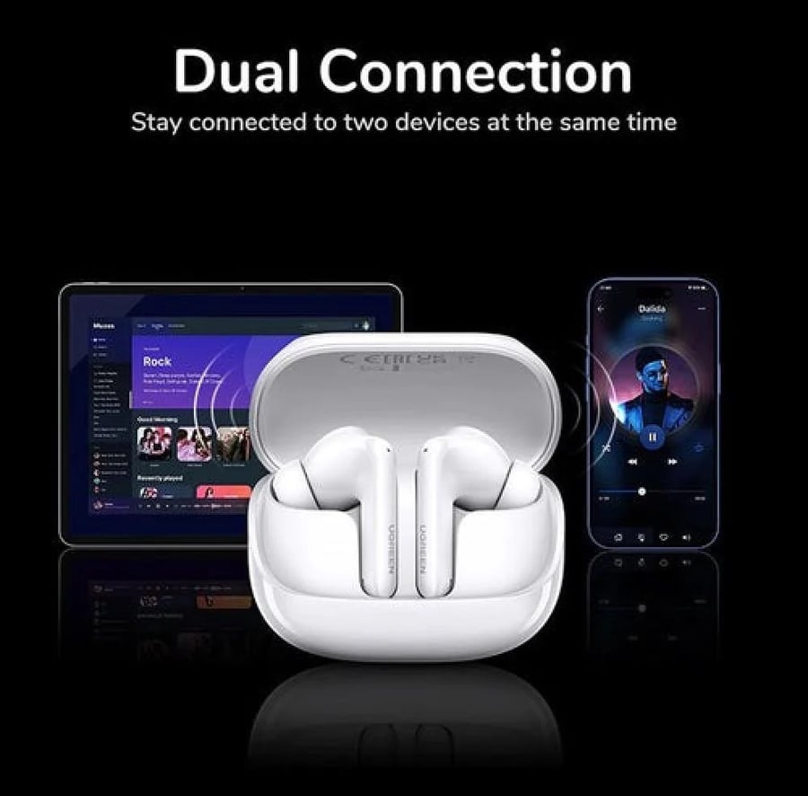 UGREEN - سماعات أذن EchoBuds Magic Hybrid النشطة لإلغاء الضوضاء مع شاشة عرض