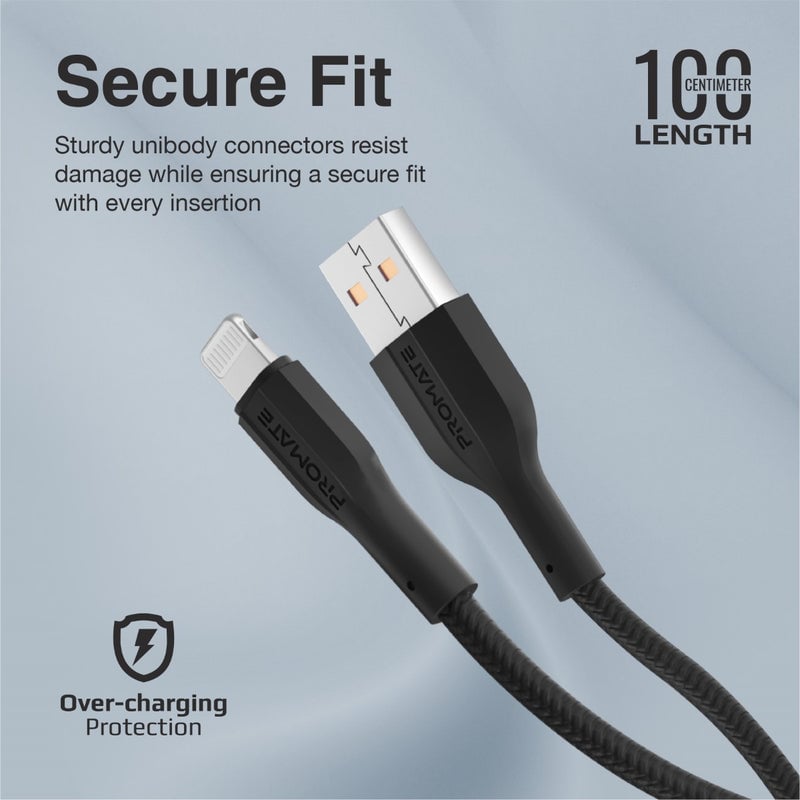 كابل Promate XCord-Ai من USB-A إلى Lightning للآيفون