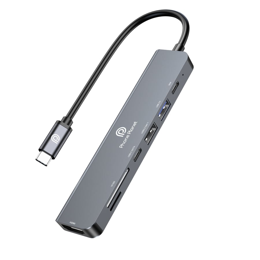 فون بلانت - موزع USB-C متعدد الوظائف 7 في 1 يدعم دقة 4K فائقة الوضوح بمعدل 60 هرتز | نقل بيانات سريع | شحن سريع بقوة 60 واط