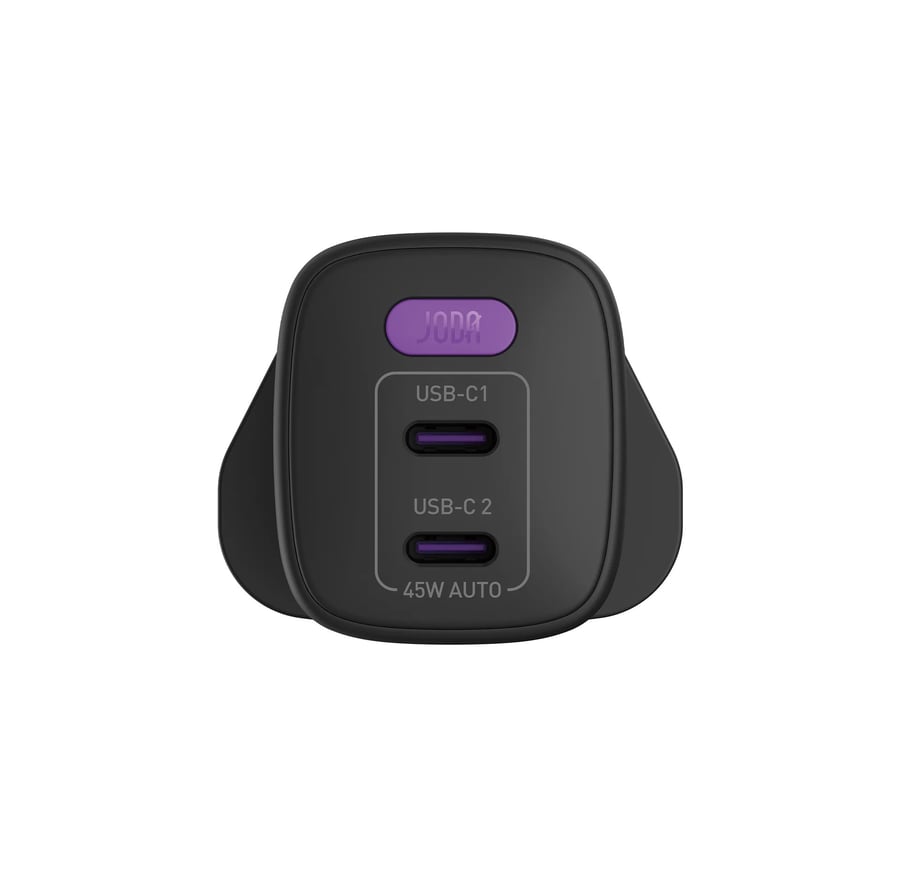 شاحن جداري JODA NeoPlug 45W GaN PD بمنفذين USB-C – شاحن سريع