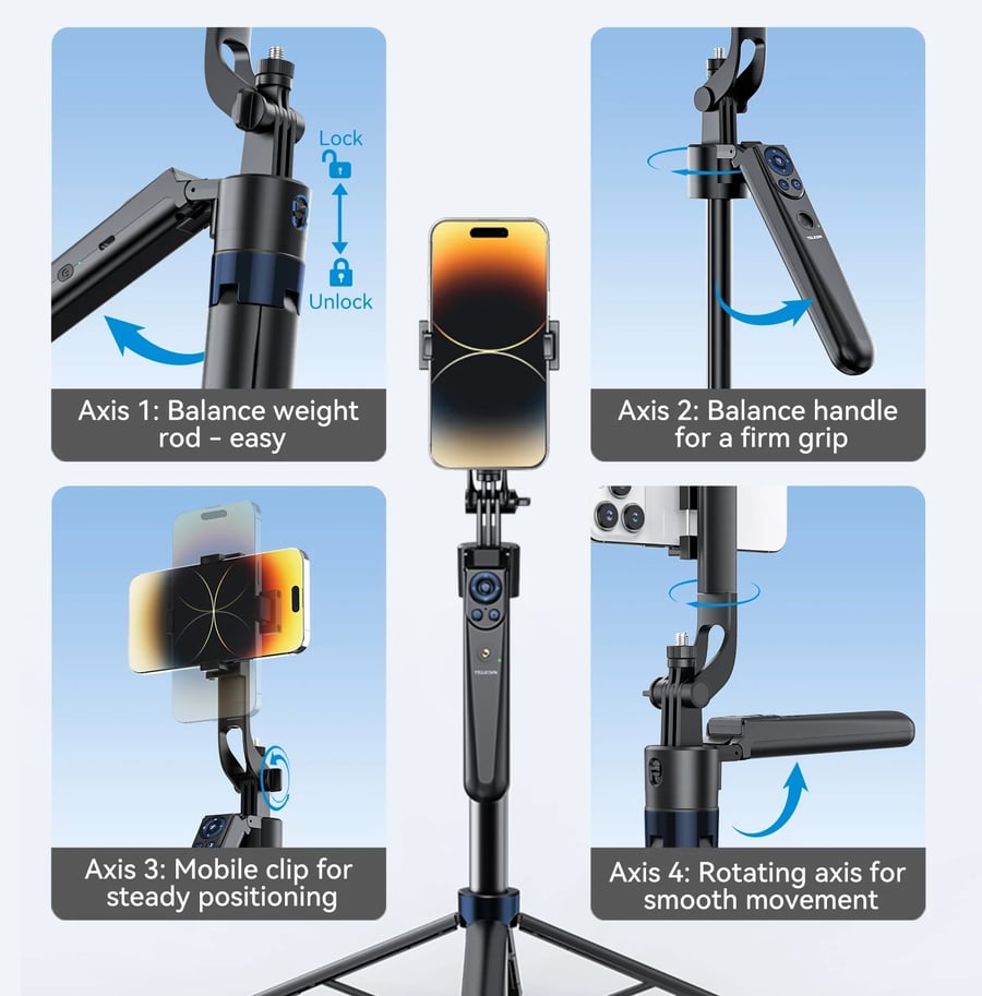 حامل ثلاثي القوائم TELESIN للتتبع التلقائي الذكي – Tracking Tripod