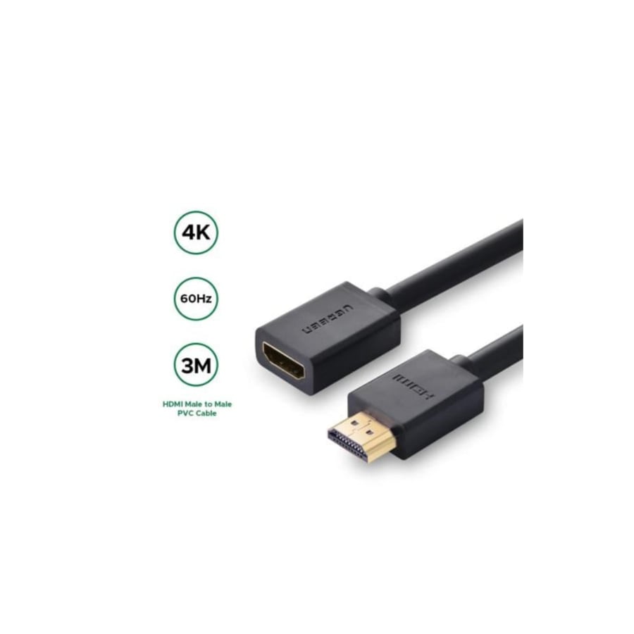 كابل تمديد UGREEN بطول 3 متر بدقة 4K@60Hz HDMI ذكر إلى أنثى – HD107 – 10145