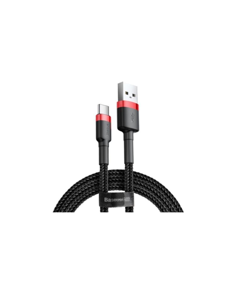 كابل Baseus cafule USB من النوع C، 2 أمبير، 3متر، أحمر