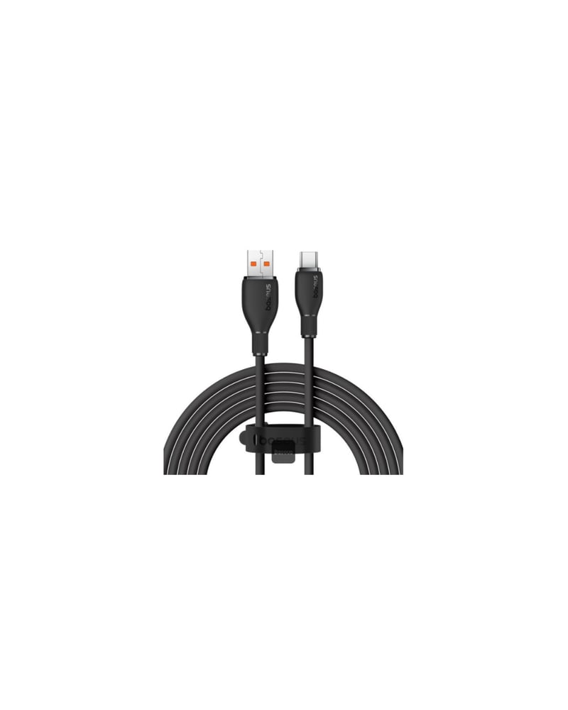 كابل شحن سريع من سلسلة Baseus Pudding مع نقل بيانات عالي السرعة USB-A إلى Type-C 100W 6A 1.2M - أسود