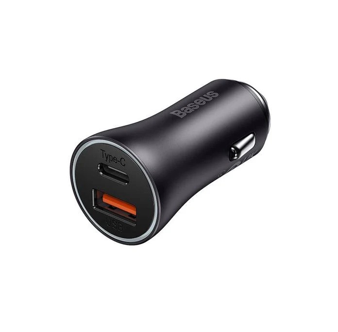 شاحن سيارة بيسوس 60W بمنفذ تايب سي - منفذ USB-A