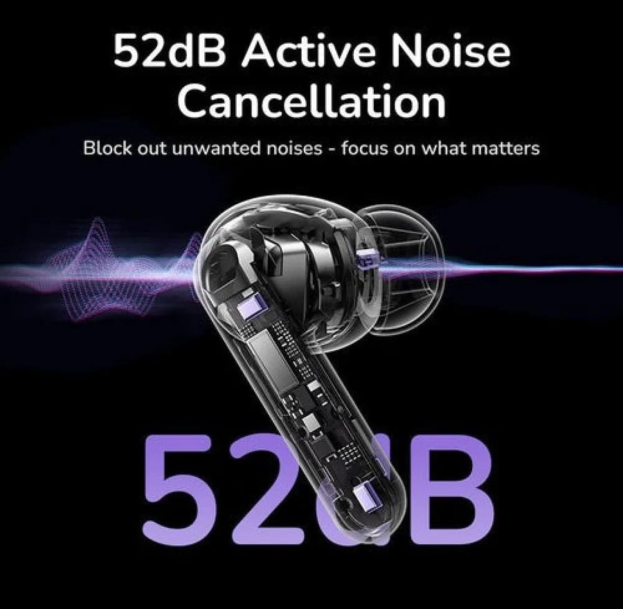 UGREEN - سماعات أذن EchoBuds Magic Hybrid النشطة لإلغاء الضوضاء مع شاشة عرض