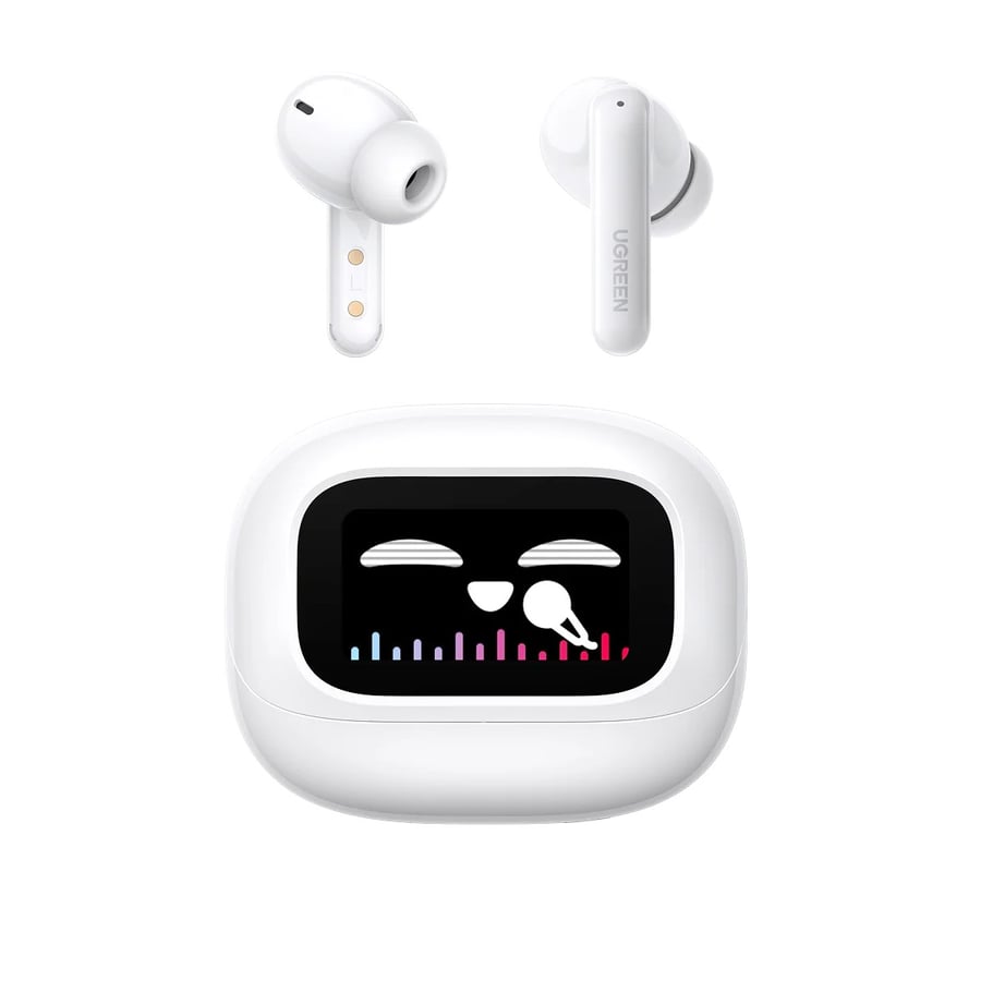 UGREEN - سماعات أذن EchoBuds Magic Hybrid النشطة لإلغاء الضوضاء مع شاشة عرض