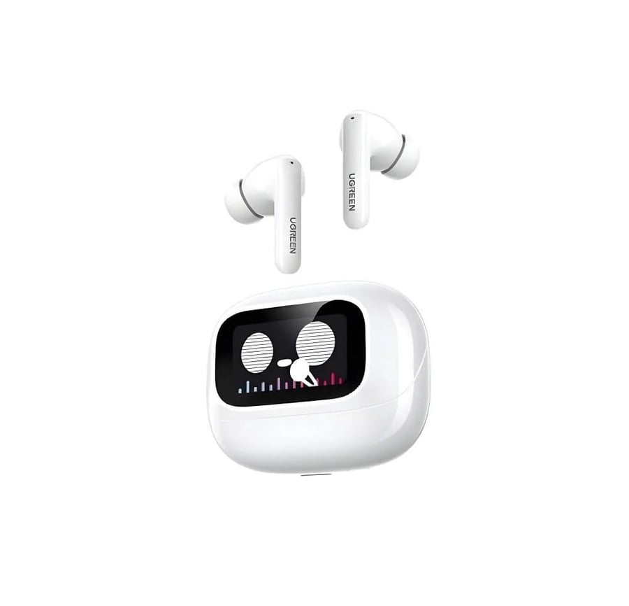 UGREEN - سماعات أذن EchoBuds Magic Hybrid النشطة لإلغاء الضوضاء مع شاشة عرض