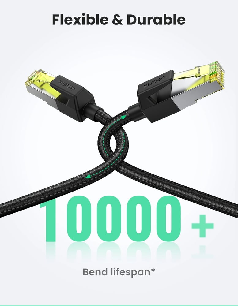 كابل إيثرنت دائري مضفر من نوع Cat 7 من UGREEN بطول 3 متر – NW150 – 80424