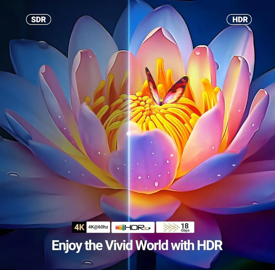 كابل UGreen HDMI ذكر إلى ذكر مضفر - 1 متر (أسود) (HD118/40408)