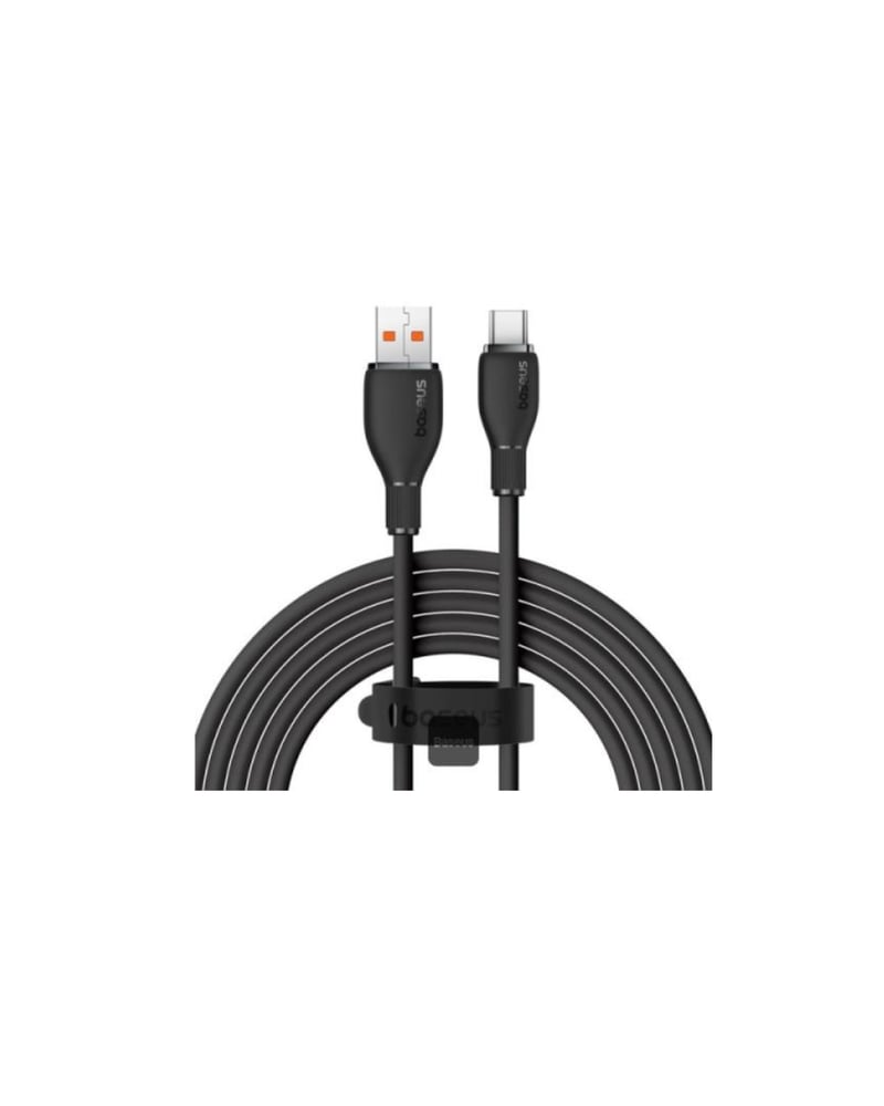 كابل شحن سريع من سلسلة Baseus Pudding مع نقل بيانات عالي السرعة USB-A إلى Type-C 100W 6A 1.2M - أسود