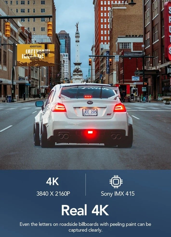 DDPAI - كاميرا سيارة داش كام 4K MINI5 امامية تدعم شريحة 4G وخاصية التتبع مع ذاكرة مدمجة بحجم 64 جيجا