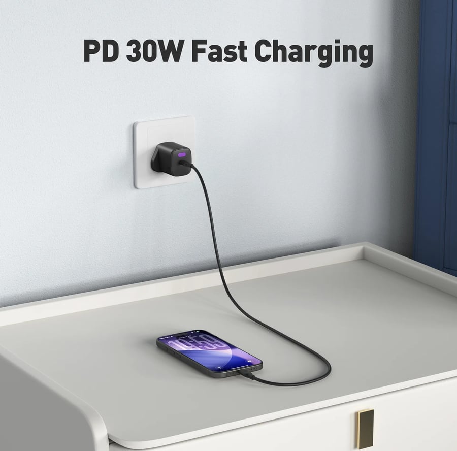 شاحن حائط JODA NeoPlug 30 PD بقوة 30W بتقنية GaN للشحن السريع