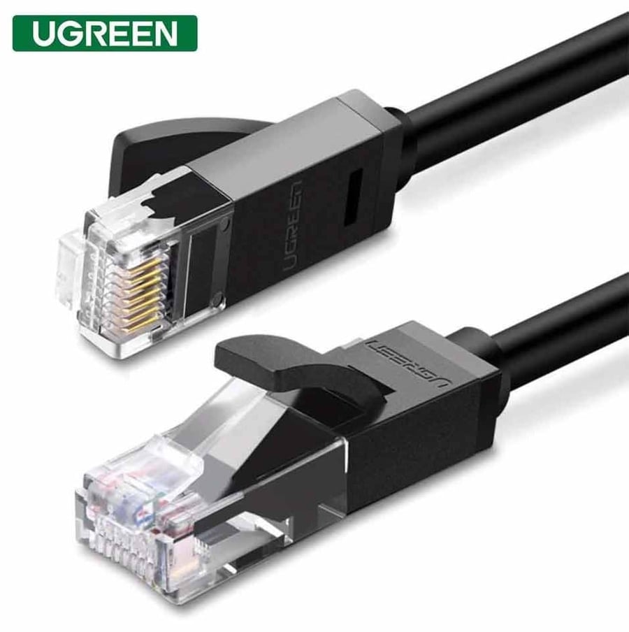 كابل شبكة محلية من نوع UGreen Cat 6 U/UTP بطول 2 متر - أسود | 20160