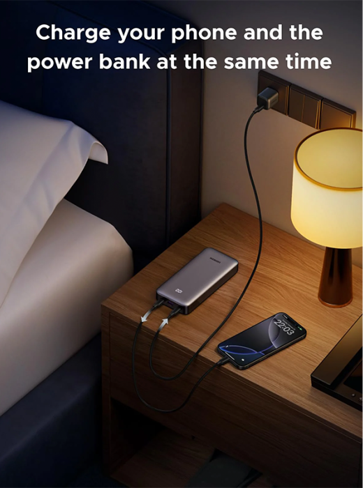 UGREEN - بطارية متنقلة 20000مللي امبير وبقوة 30 واط - بمنفذي USB-C ومنفذ USB
