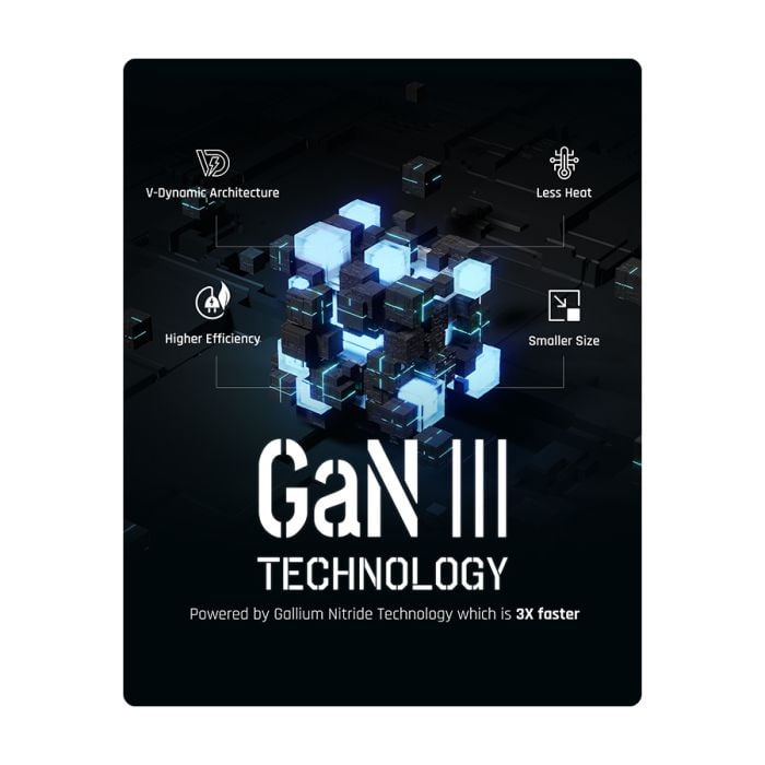 شاحن جداري ڤولتمي VITO GO EZ Travel بقدرة 75 واط مع كيبل – 3 USB-C و2 USB – رمادي
