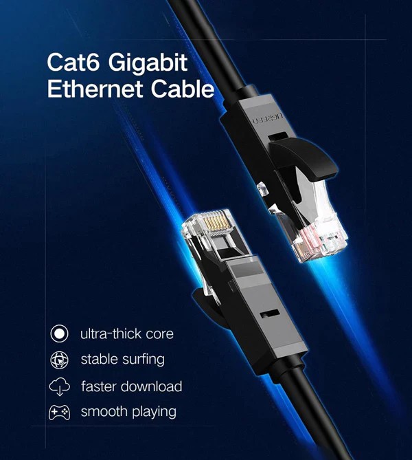 كابل إيثرنت من النحاس النقي من نوع UGREEN Cat 6 U/UTP بطول 10 متر، NW101/50196
