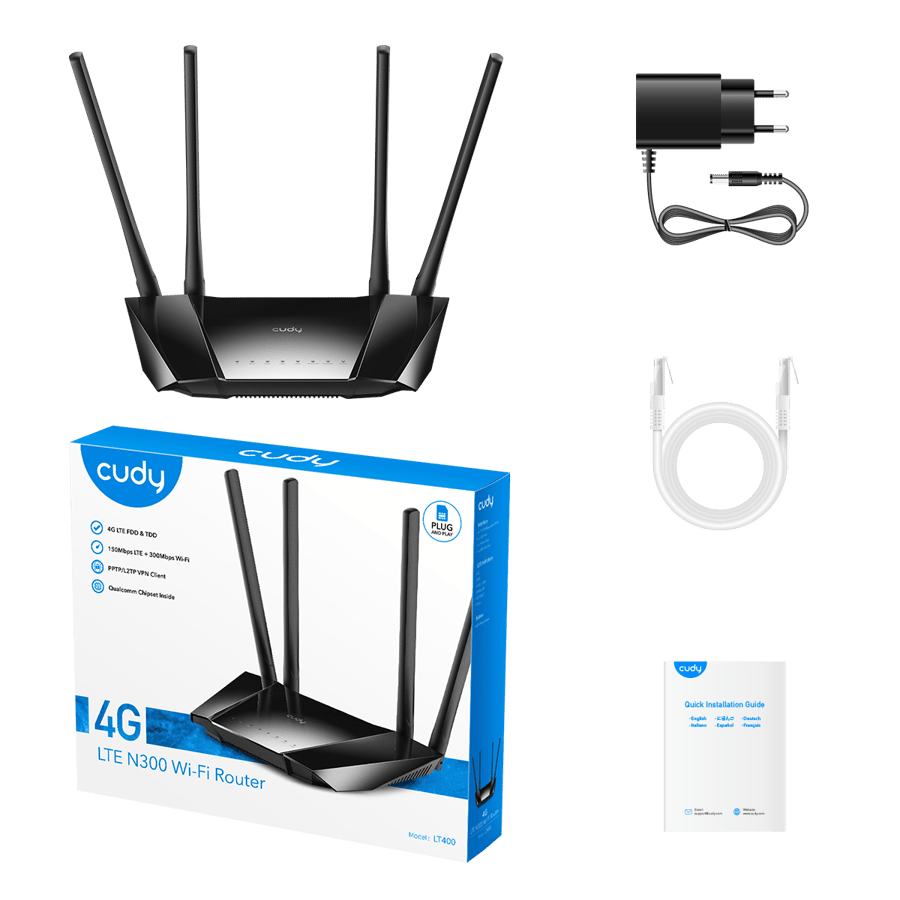 راوتر TP-Link LT400 4G LTE N300 – جهاز توجيه واي فاي بشريحة SIM