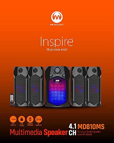 مكبر صوت مايكروديجيت انسباير MD810MS 4.1CH بلوتوث USB SD FM AUX