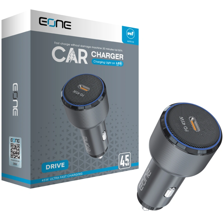 شاحن سيارة EONE Drive 45W PD بمنفذ USB-C للشحن السريع