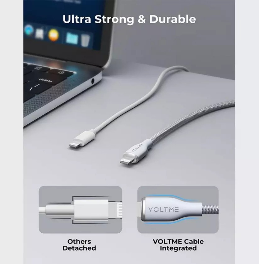 كيبل تايب سي - لايتينج VOLTME RUGG 1.2M 30W