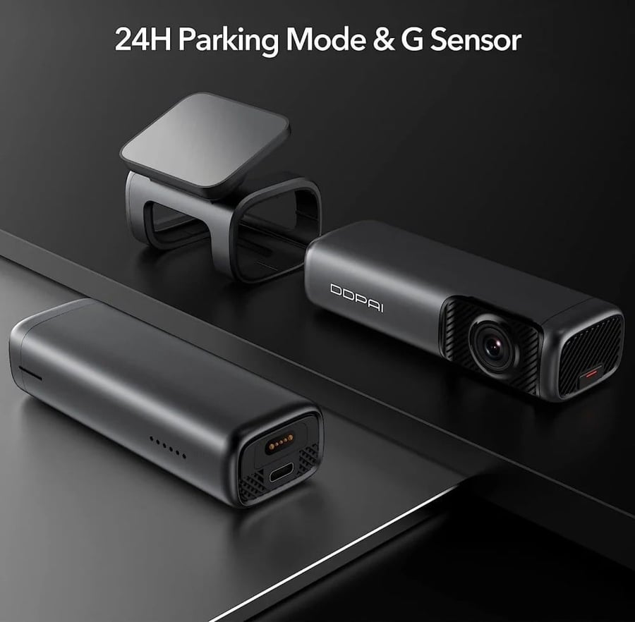 DDPAI - كاميرا سيارة داش كام 4K MINI5 امامية تدعم شريحة 4G وخاصية التتبع مع ذاكرة مدمجة بحجم 64 جيجا