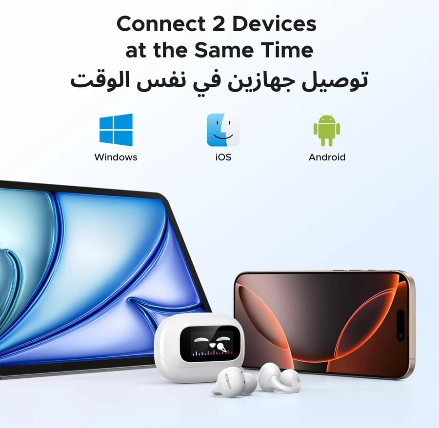 سماعات أذن UGREEN ClipBuds Magic مفتوحة الأذن مع شاشة لمس ذكية