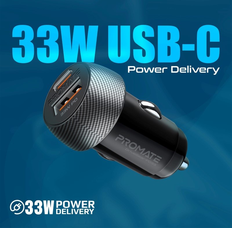 Promate شاحن السيارة USB-C™ بقوة 33 واط