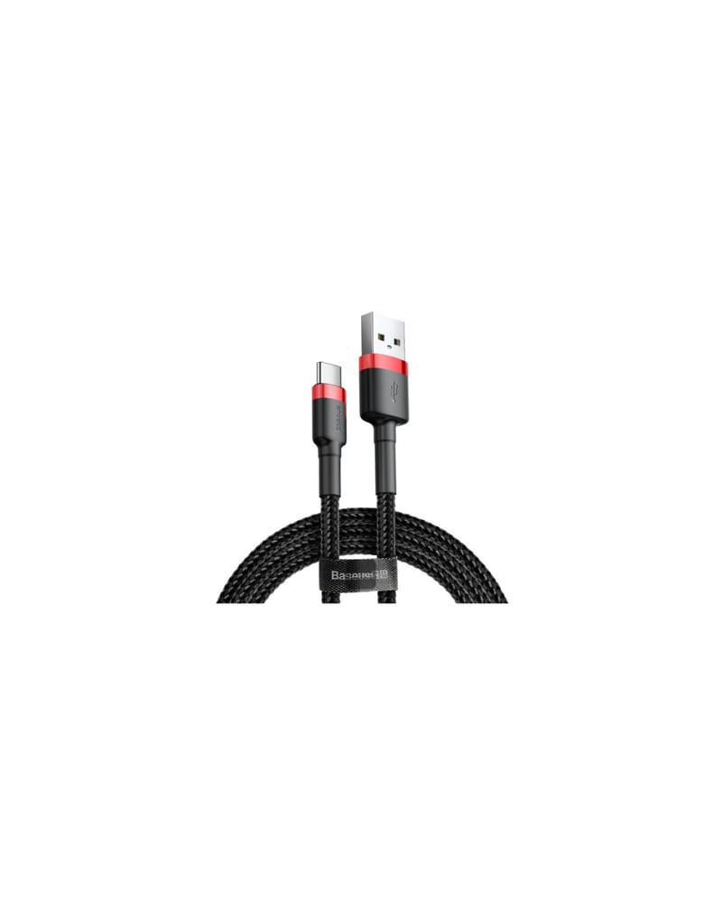 كابل Baseus cafule USB من النوع C، 2 أمبير، 3متر، أحمر