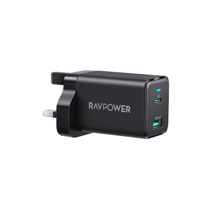 فيش جداري شاحن حائط منفذين راف باور 45 واط RAVPower RP-PC171 PD 2-Port Wall Charger