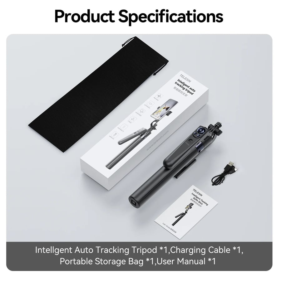 حامل ثلاثي القوائم TELESIN للتتبع التلقائي الذكي – Tracking Tripod