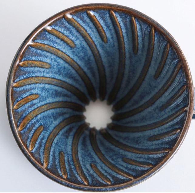 Colored ceramic coffee cone with a classic design