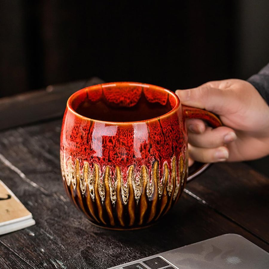 كوب قهوة سيراميك 500 مل  | Flower Ceramic Cup
