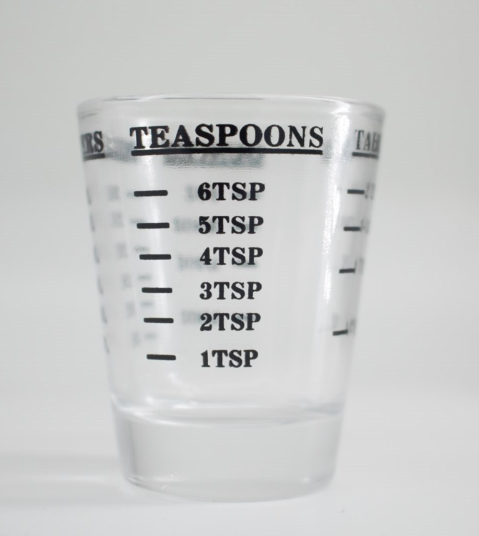 Espresso measuring cup, glass