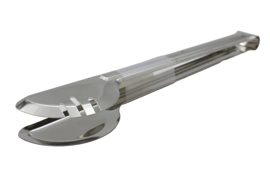 Stainless steel service tongs