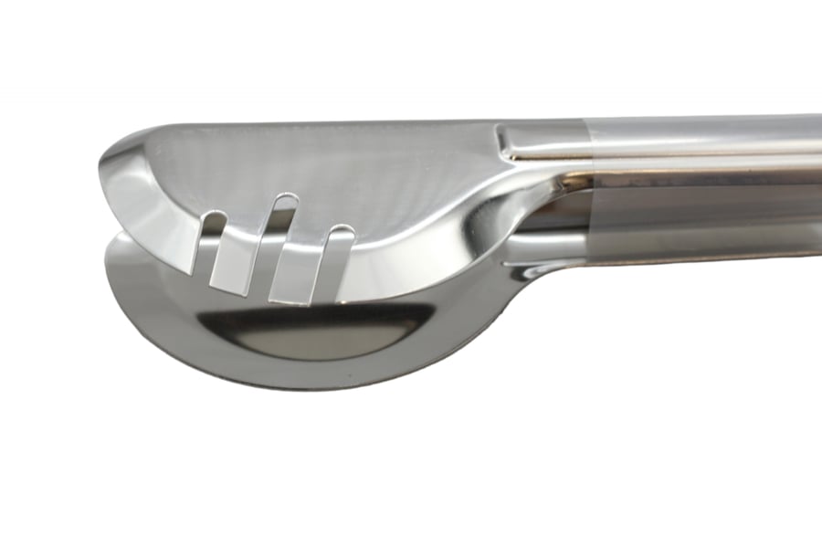 Stainless steel service tongs