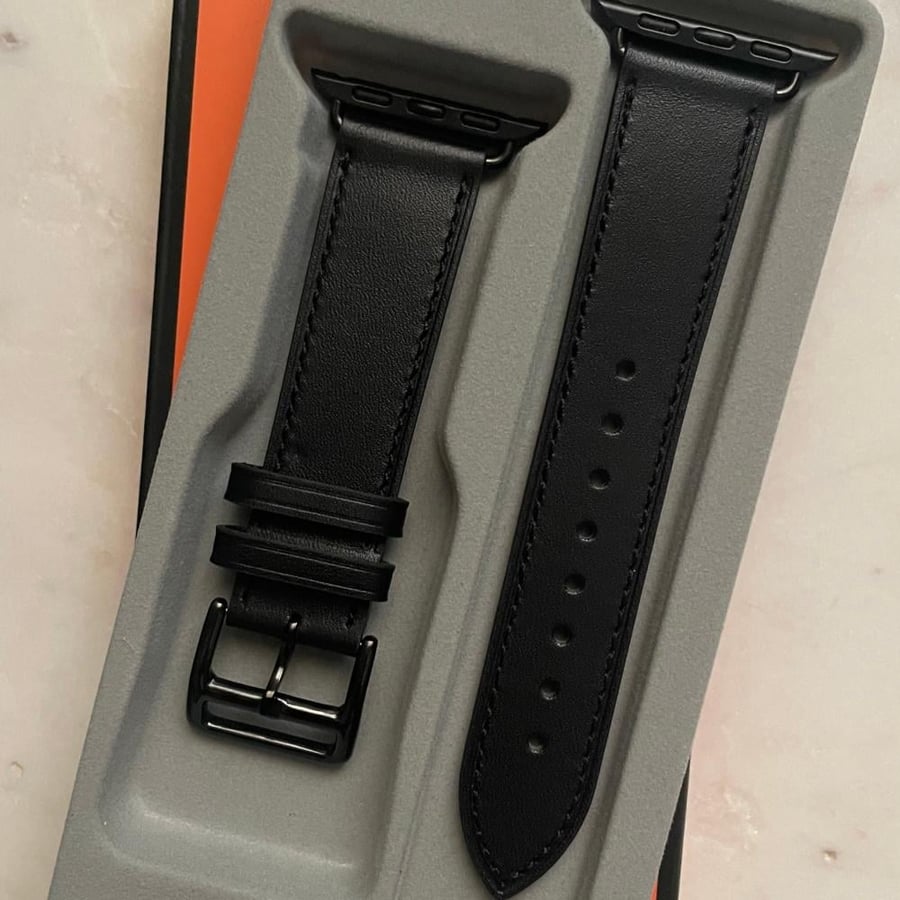 Black leather bracelet