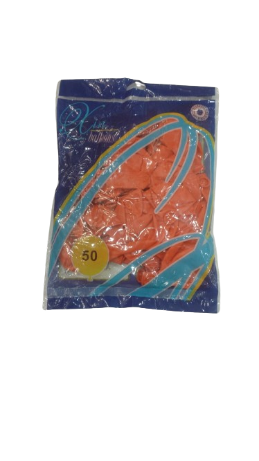 A bag of 50 balloons, orange color