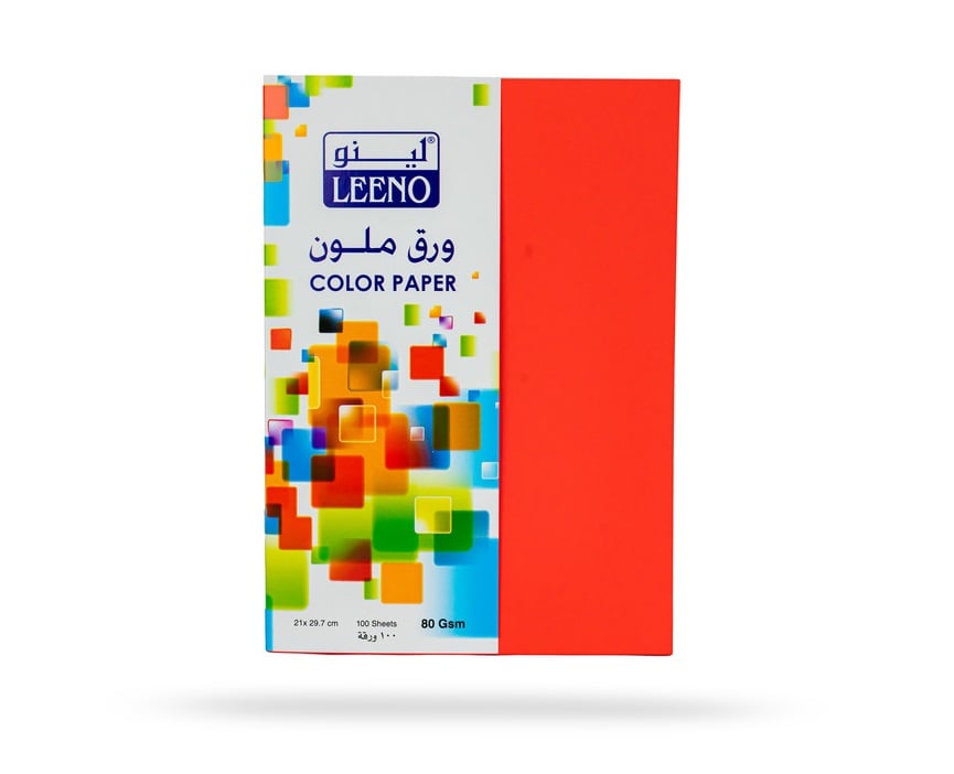 ورق ملون A4 احمر 100 ورقة لينو