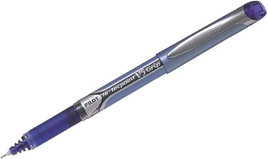قلم بايلوت Hi-tecpoint V5 Gripأ زرق